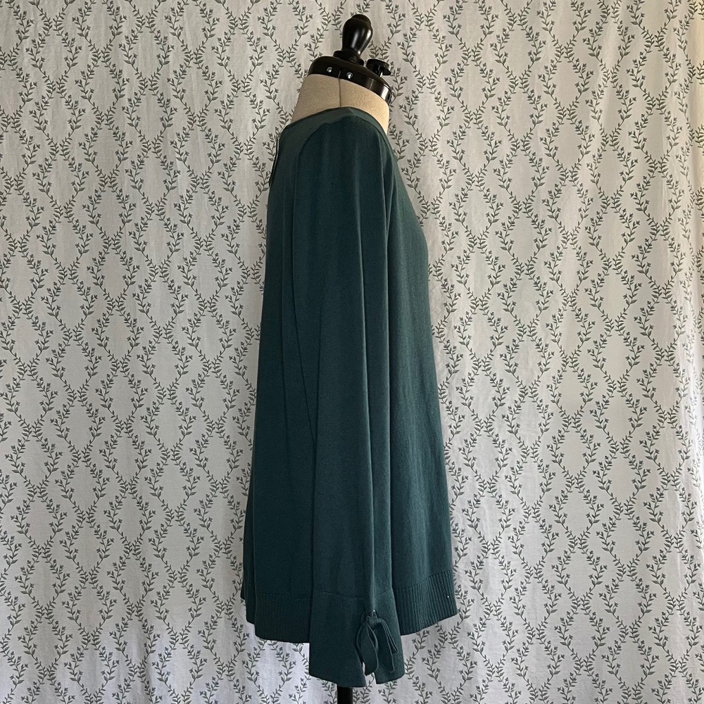 Talbots Green-Blue Long-Sleeve Blouse - Picture 5 of 6